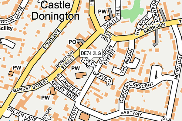 DE74 2LG map - OS OpenMap – Local (Ordnance Survey)