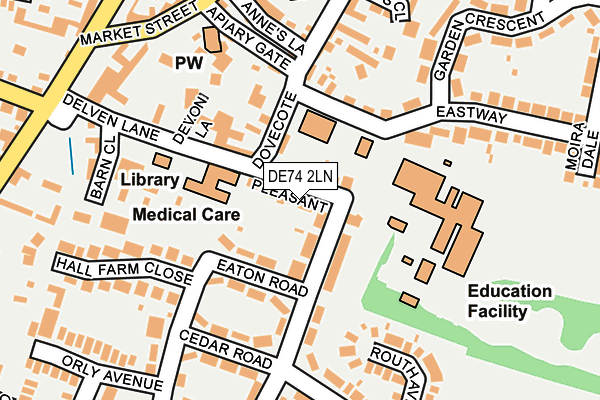 DE74 2LN map - OS OpenMap – Local (Ordnance Survey)