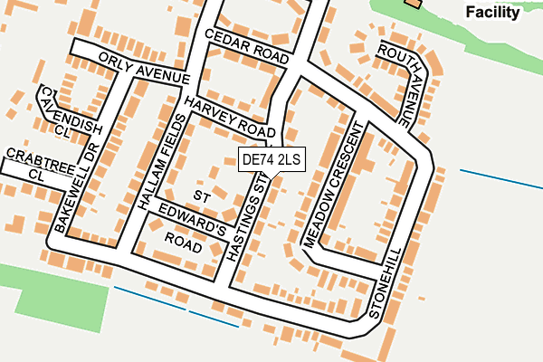 DE74 2LS map - OS OpenMap – Local (Ordnance Survey)