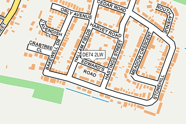 DE74 2LW map - OS OpenMap – Local (Ordnance Survey)