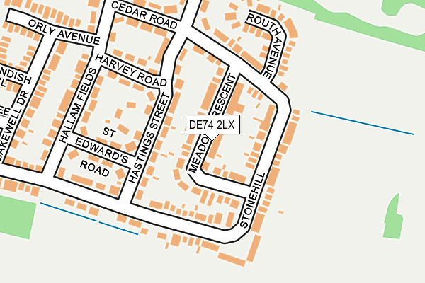 DE74 2LX map - OS OpenMap – Local (Ordnance Survey)