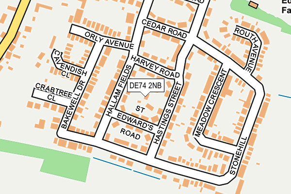 DE74 2NB map - OS OpenMap – Local (Ordnance Survey)