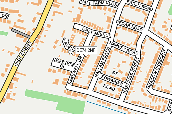 DE74 2NF map - OS OpenMap – Local (Ordnance Survey)
