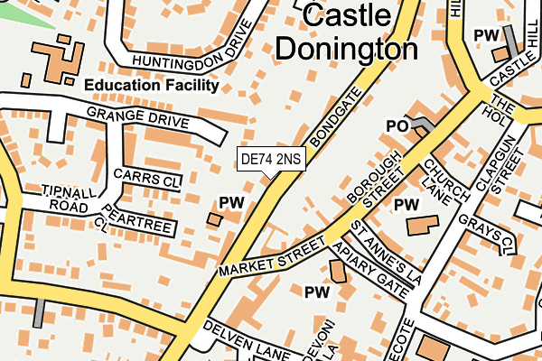 DE74 2NS map - OS OpenMap – Local (Ordnance Survey)