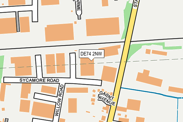 DE74 2NW map - OS OpenMap – Local (Ordnance Survey)