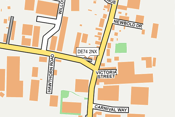 DE74 2NX map - OS OpenMap – Local (Ordnance Survey)