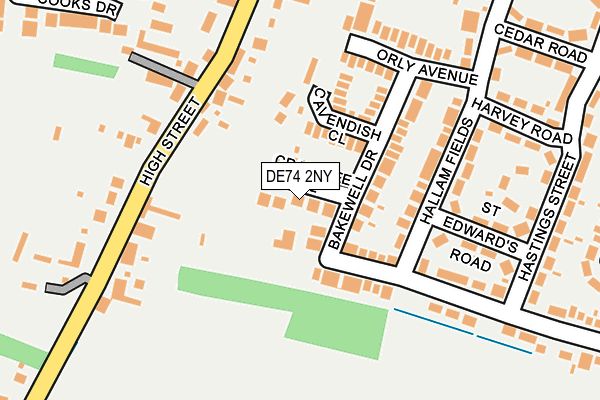 DE74 2NY map - OS OpenMap – Local (Ordnance Survey)