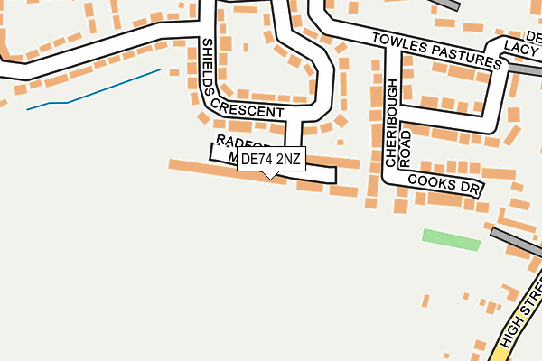 DE74 2NZ map - OS OpenMap – Local (Ordnance Survey)