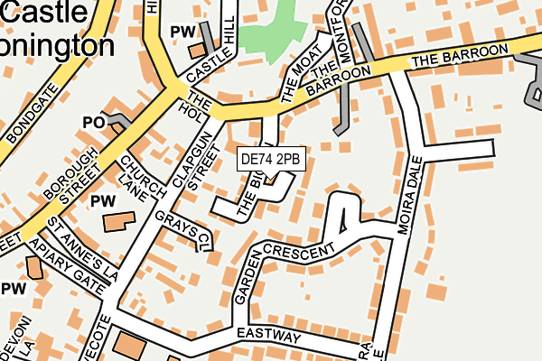 DE74 2PB map - OS OpenMap – Local (Ordnance Survey)