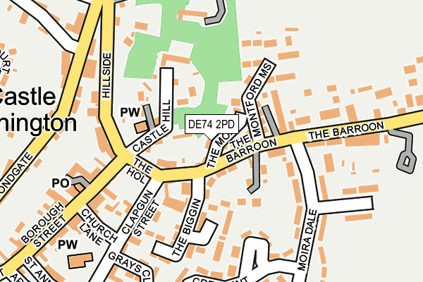 DE74 2PD map - OS OpenMap – Local (Ordnance Survey)