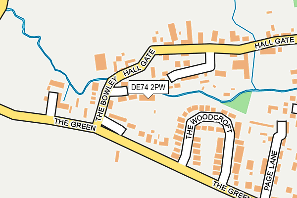 DE74 2PW map - OS OpenMap – Local (Ordnance Survey)