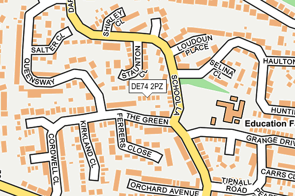 DE74 2PZ map - OS OpenMap – Local (Ordnance Survey)