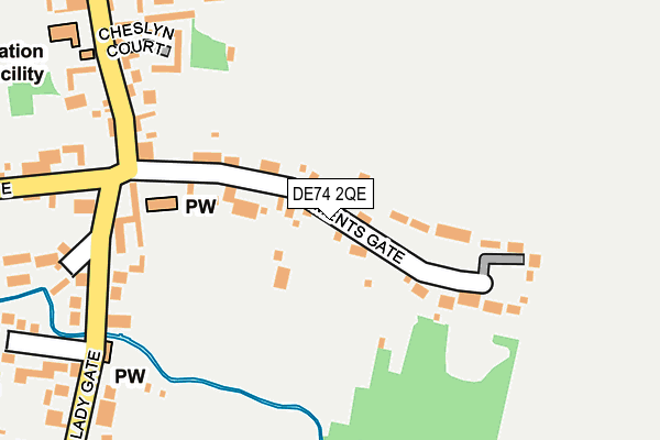 DE74 2QE map - OS OpenMap – Local (Ordnance Survey)