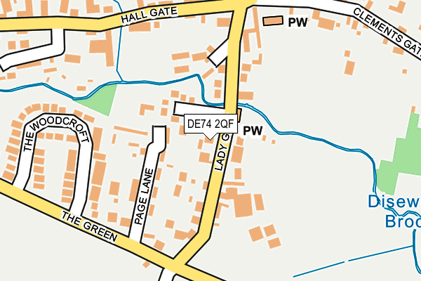 DE74 2QF map - OS OpenMap – Local (Ordnance Survey)