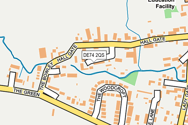 DE74 2QS map - OS OpenMap – Local (Ordnance Survey)