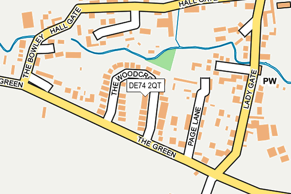 DE74 2QT map - OS OpenMap – Local (Ordnance Survey)