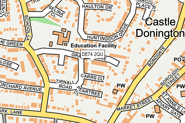 DE74 2QU map - OS OpenMap – Local (Ordnance Survey)