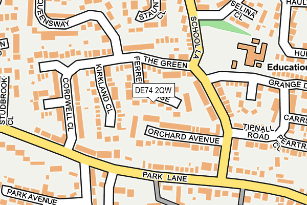 DE74 2QW map - OS OpenMap – Local (Ordnance Survey)