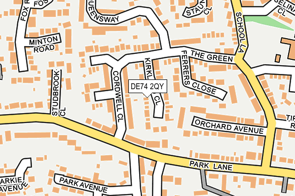 DE74 2QY map - OS OpenMap – Local (Ordnance Survey)