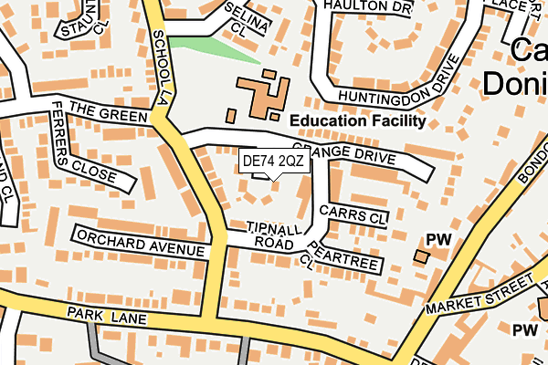 DE74 2QZ map - OS OpenMap – Local (Ordnance Survey)