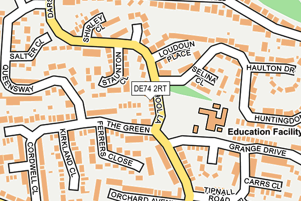 DE74 2RT map - OS OpenMap – Local (Ordnance Survey)