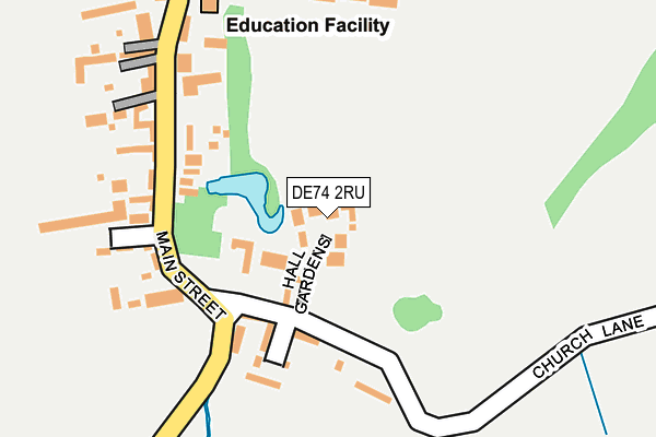 DE74 2RU map - OS OpenMap – Local (Ordnance Survey)