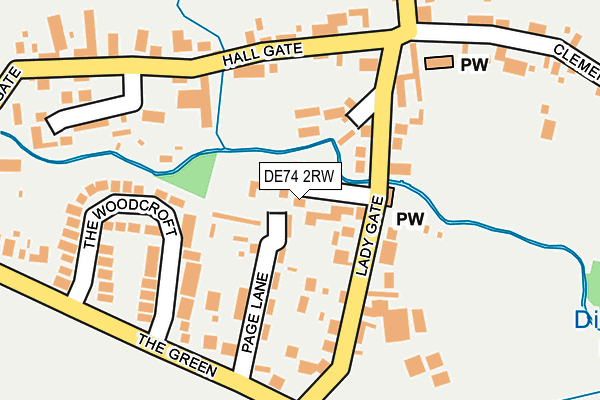 DE74 2RW map - OS OpenMap – Local (Ordnance Survey)