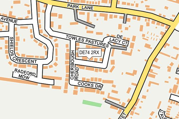 DE74 2RX map - OS OpenMap – Local (Ordnance Survey)