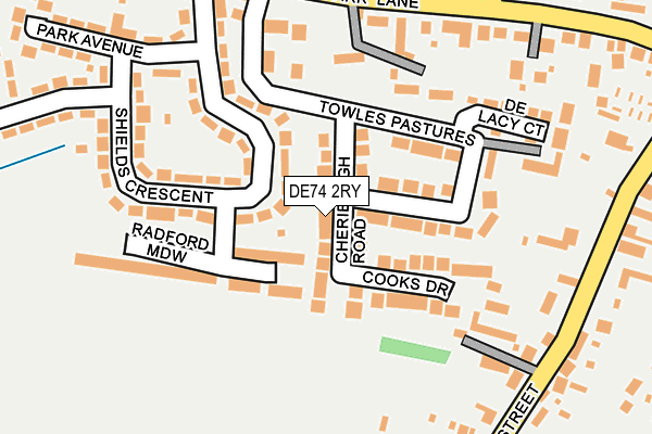 DE74 2RY map - OS OpenMap – Local (Ordnance Survey)