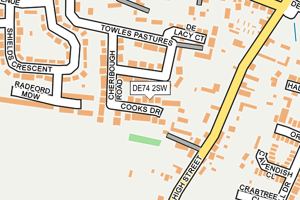 DE74 2SW map - OS OpenMap – Local (Ordnance Survey)