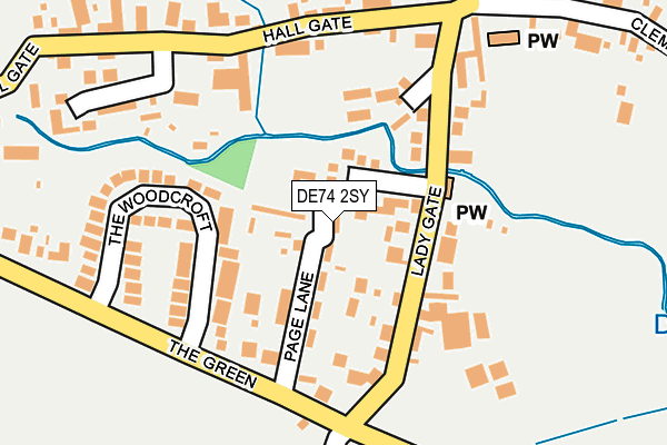 DE74 2SY map - OS OpenMap – Local (Ordnance Survey)