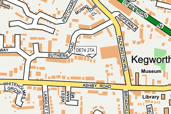 DE74 2TA map - OS OpenMap – Local (Ordnance Survey)