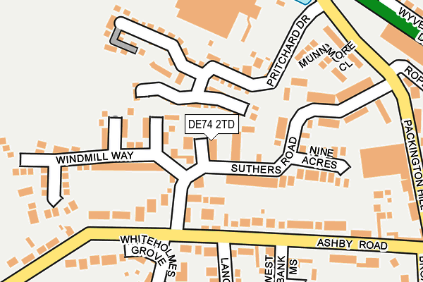 DE74 2TD map - OS OpenMap – Local (Ordnance Survey)