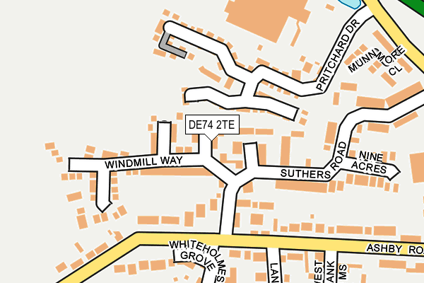 DE74 2TE map - OS OpenMap – Local (Ordnance Survey)