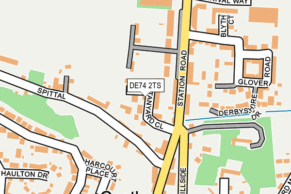 DE74 2TS map - OS OpenMap – Local (Ordnance Survey)