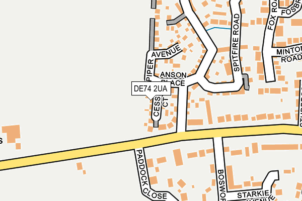 DE74 2UA map - OS OpenMap – Local (Ordnance Survey)