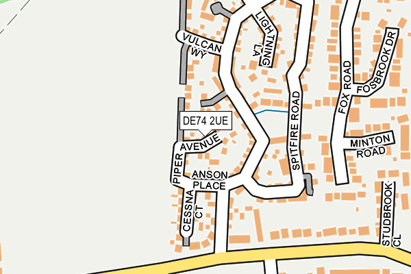 DE74 2UE map - OS OpenMap – Local (Ordnance Survey)