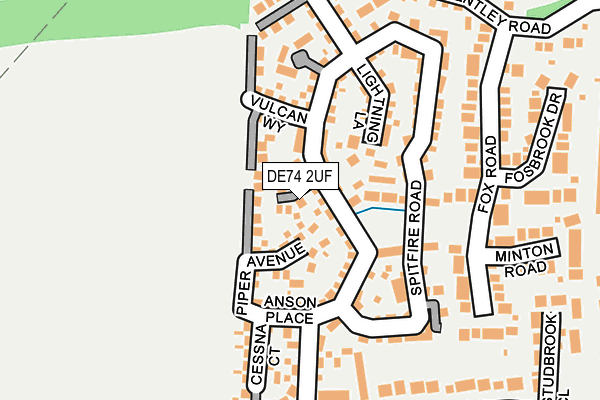 DE74 2UF map - OS OpenMap – Local (Ordnance Survey)