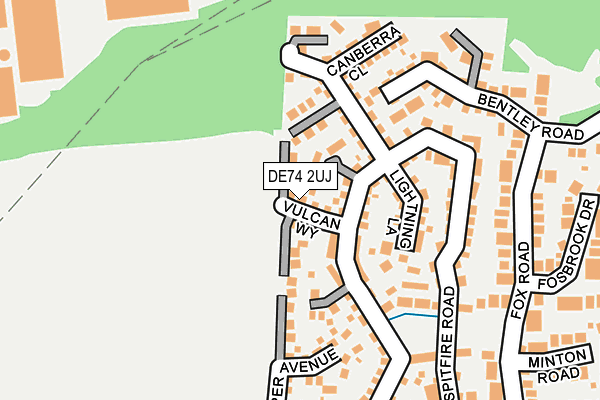 DE74 2UJ map - OS OpenMap – Local (Ordnance Survey)