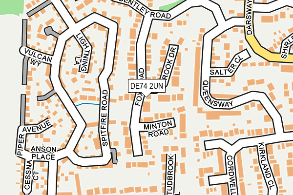 DE74 2UN map - OS OpenMap – Local (Ordnance Survey)