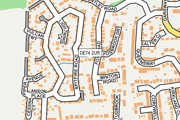 DE74 2UR map - OS OpenMap – Local (Ordnance Survey)