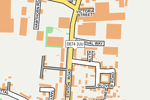 DE74 2UU map - OS OpenMap – Local (Ordnance Survey)