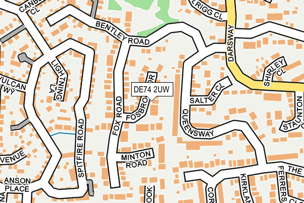 DE74 2UW map - OS OpenMap – Local (Ordnance Survey)