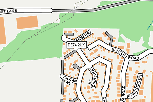 DE74 2UX map - OS OpenMap – Local (Ordnance Survey)