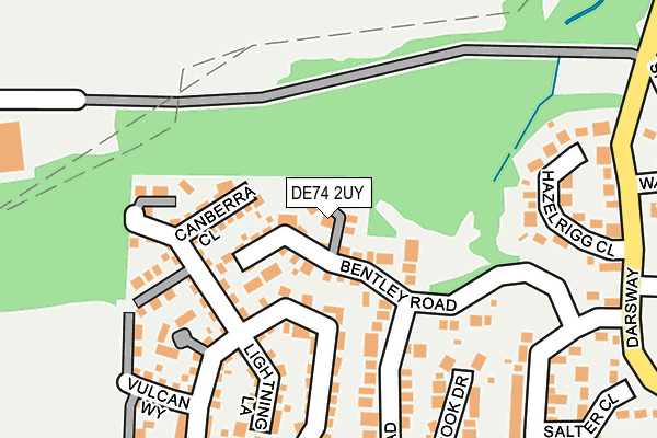 DE74 2UY map - OS OpenMap – Local (Ordnance Survey)