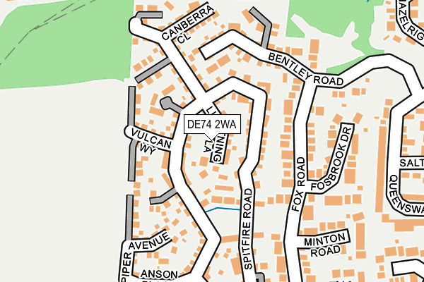 DE74 2WA map - OS OpenMap – Local (Ordnance Survey)