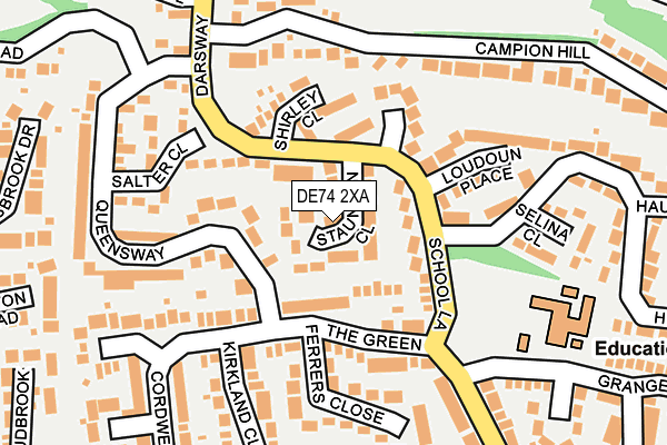 DE74 2XA map - OS OpenMap – Local (Ordnance Survey)