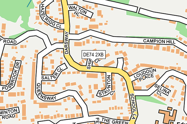 DE74 2XB map - OS OpenMap – Local (Ordnance Survey)