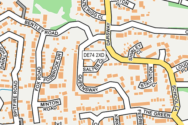 DE74 2XD map - OS OpenMap – Local (Ordnance Survey)