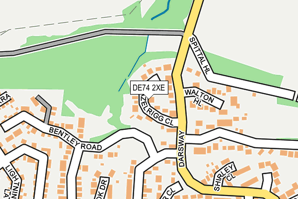 DE74 2XE map - OS OpenMap – Local (Ordnance Survey)